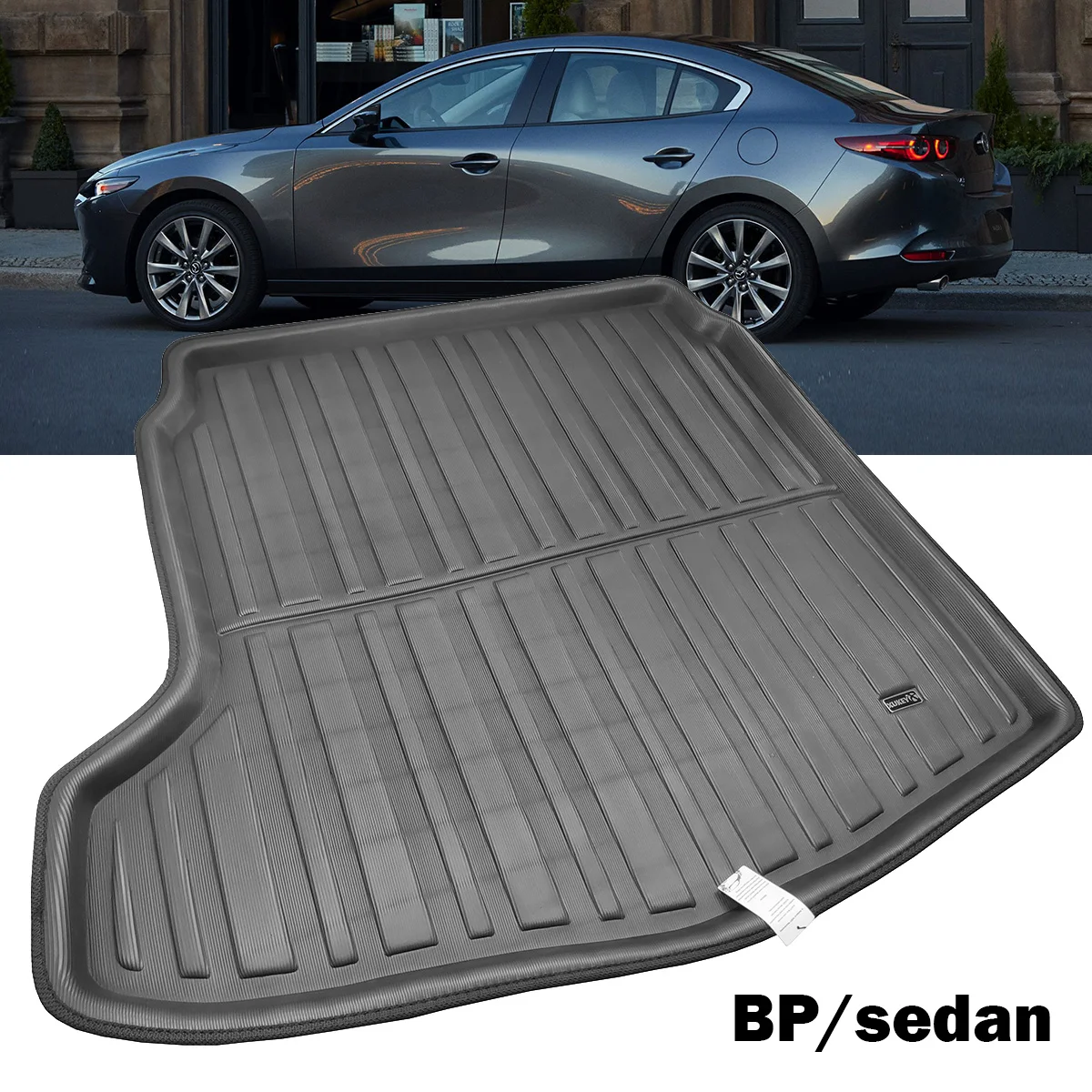 Tailored Boot Cargo Liner For Mazda 3 BP Sedan Saloon 2019 2020-2022 Rear Trunk Floor Mat Tray Carpet