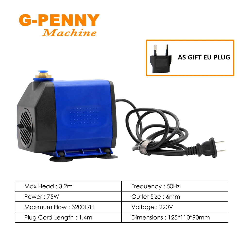 G-Penny 0.8KW ER11 Water Cooled Spindle Kit 800W Water Cooled Spindle / 1.5KW Inverter / 75W Water Pump / 65mm Bracket