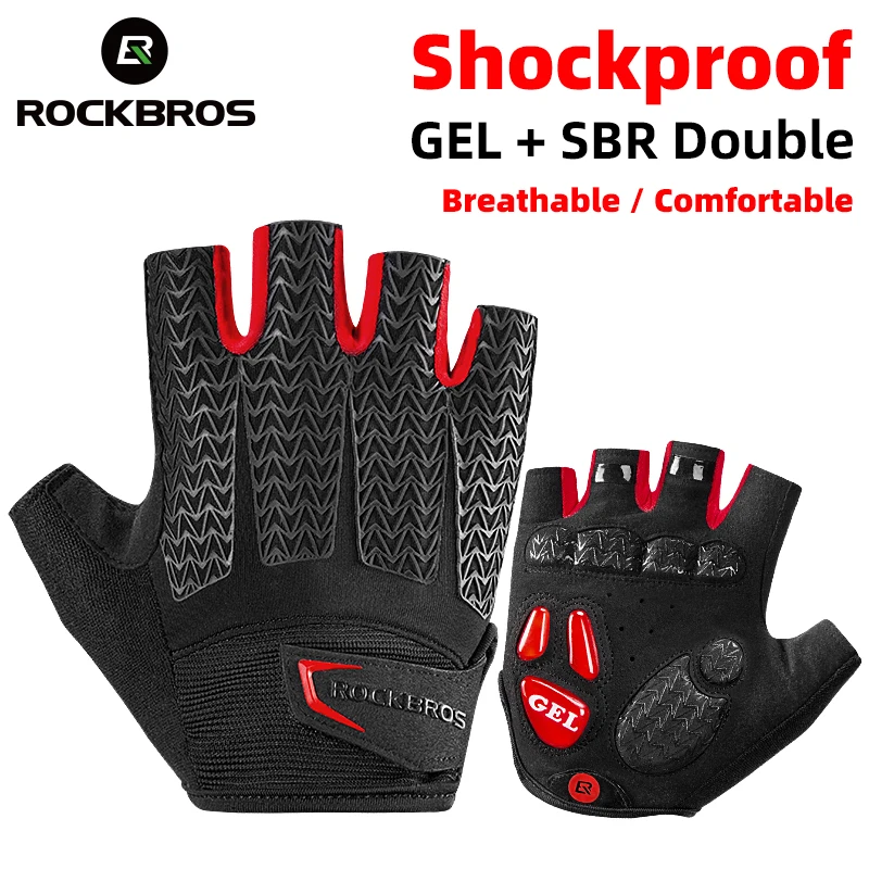 ROCKBROS Cycling Gloves Summer GEL Half Finger Shockproof Breathable Men Women MTB Road Bike Equipment Bicycle Accessories