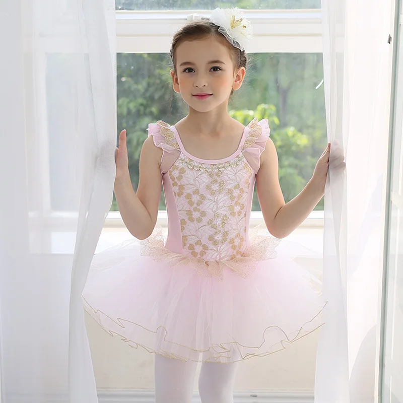 Thiên Nga Trắng Hồ Ba Lê Trang Phục Nữ Tay Ngắn Ballerina Quần Áo Trẻ Em Trẻ Em Tutu Ba Lê Đầm Ren Ba Lê Dancewear Dành Cho Bé Gái