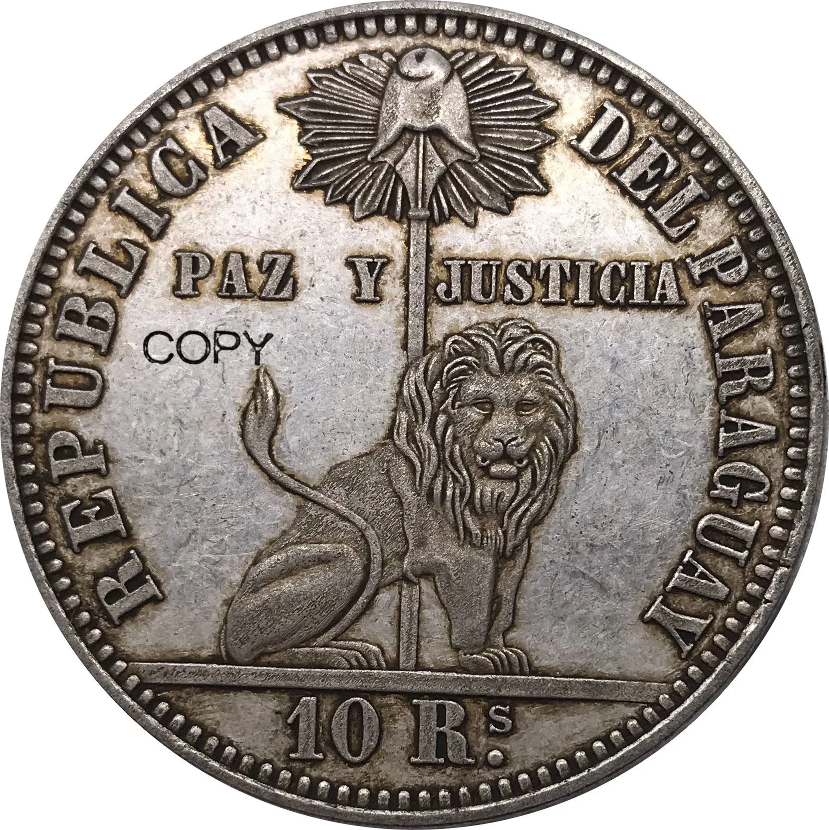 عملة طبق الأصل قابلة للتحصيل ، عملات نسخ قابلة للتحصيل ، تذكار فضي مطلي ، 10 ريالات ،