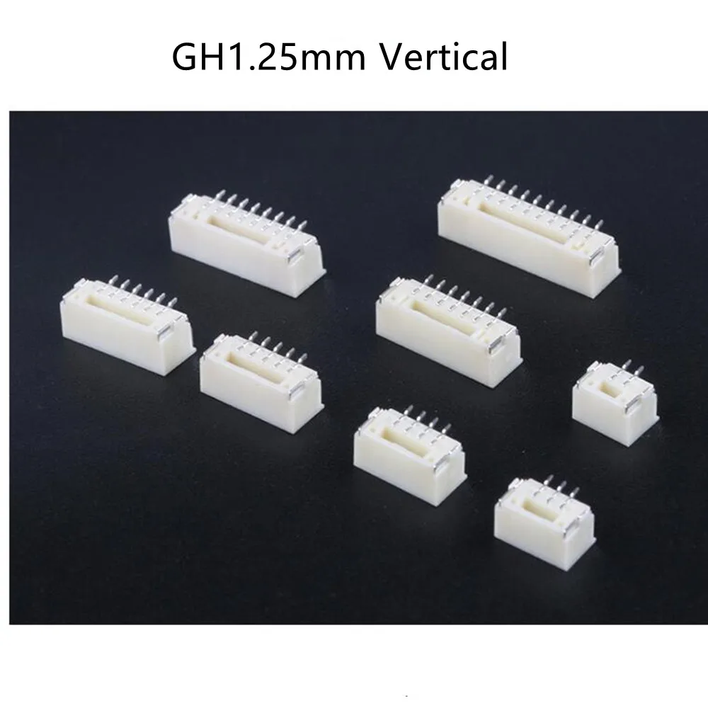 GH1.25MM Connector Vertical/Horizontal SMD Female Socket With Lock 2/3/4/5/6/7/8/10P