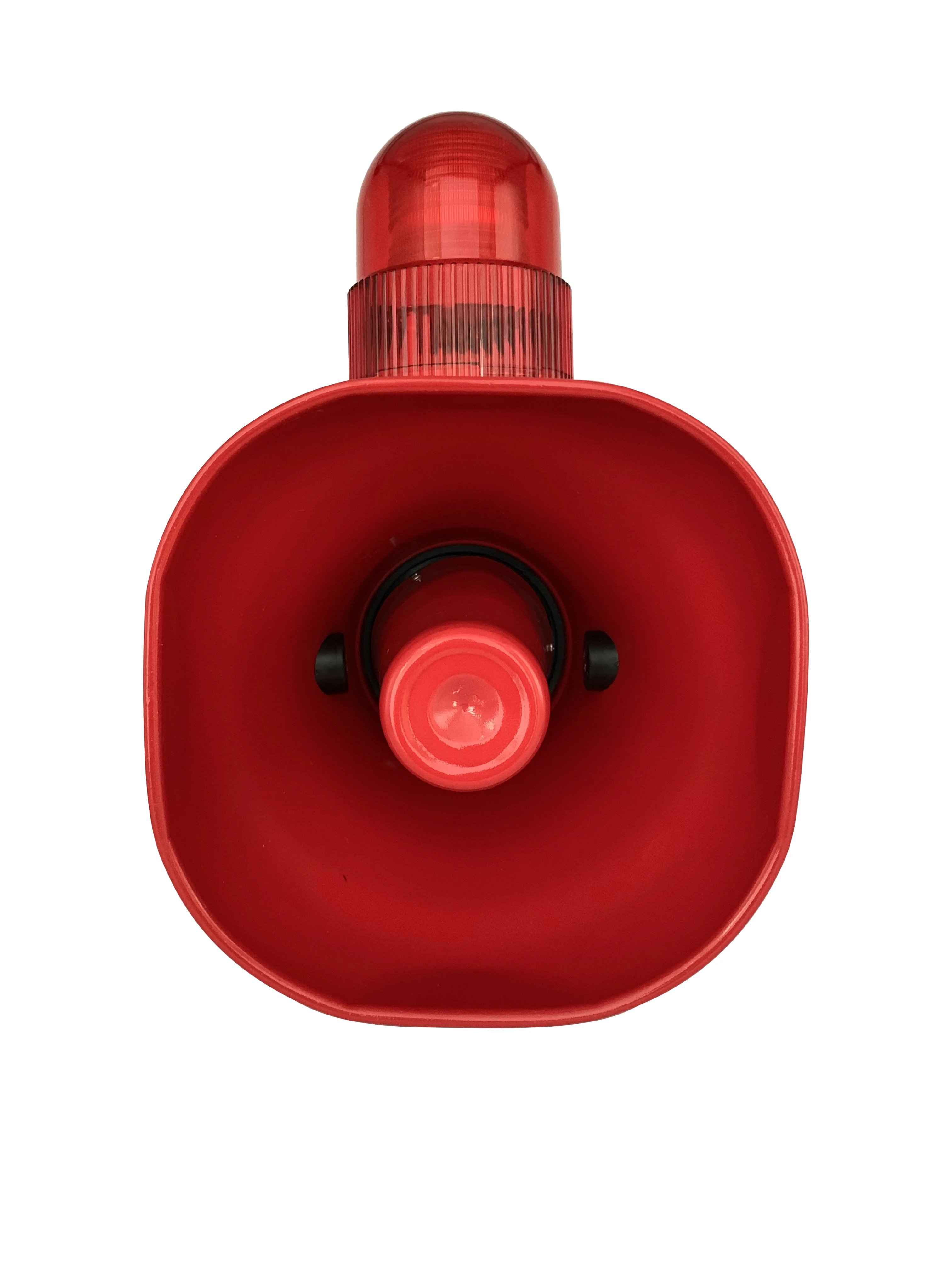 50W High Power Acoustooptic Voice Alarm with Strobe for Driving Crane School Fire Industrial Horn Siren Voice Horn(RED)