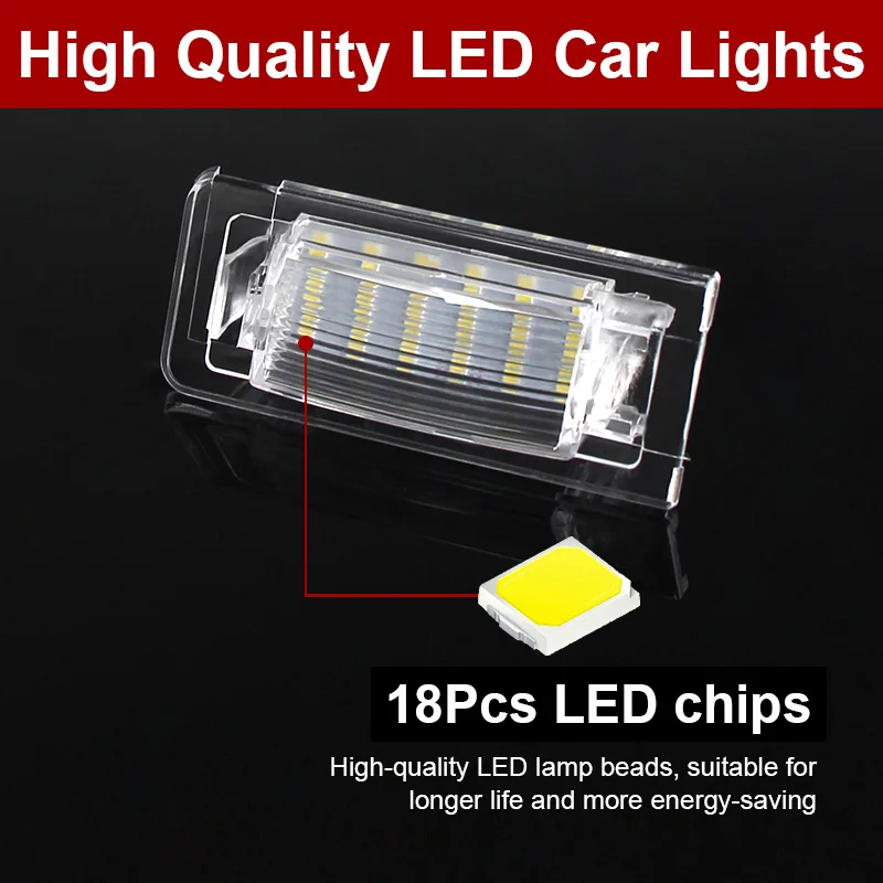 2Pcs Canbus LED Number License Plate Light Lamp Replace OEM Number 8N0943021A 8N0943022A for AUDI TT MK1 Roadster Coupe 8N