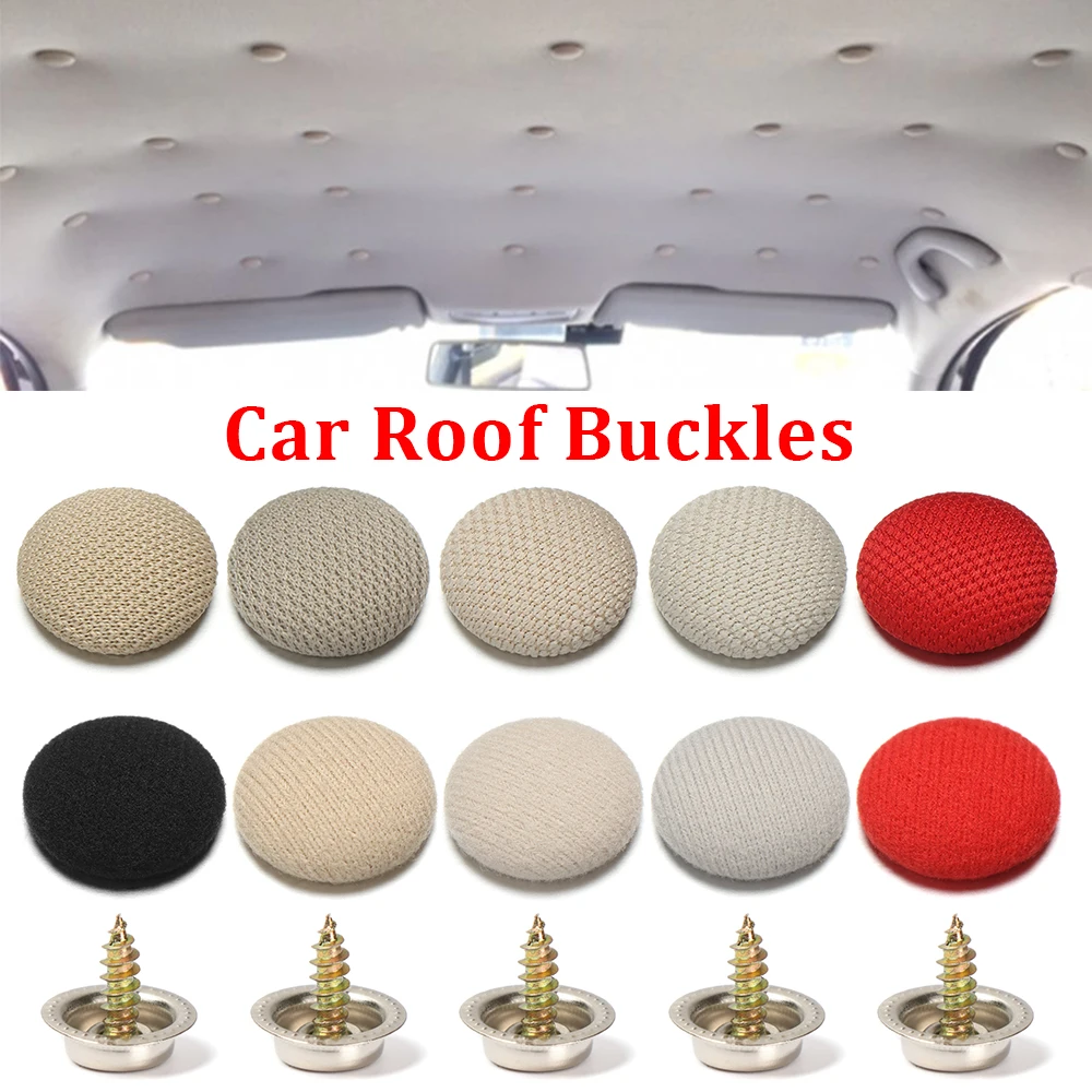 10 PCS Universal Car Roof Repair Buckles Car Interior Ceiling Cloth Fixing Screw Cap Headliner Rivets Retainer Automotive Care