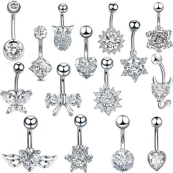 1Pc Surgical Steel Sexy Belly Button Rings Flower Heart Leaf Star Ombligo Nombril Ear Piercings Navel Ring Body Jewelry