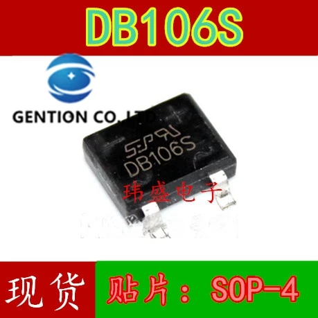 50 Uds puente pila de puente rectificador fangqiao DB106 DB106S SOP-4 1/600 v en stock 100% nuevo y original