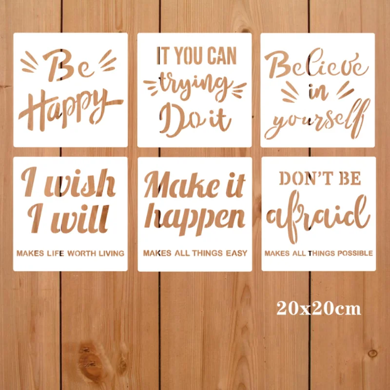 

Letter Hollow Stencil Decoration DIY Walls Layering Painting Template Printing Inkjet Scrapbooking Coloring Embossing Reusable