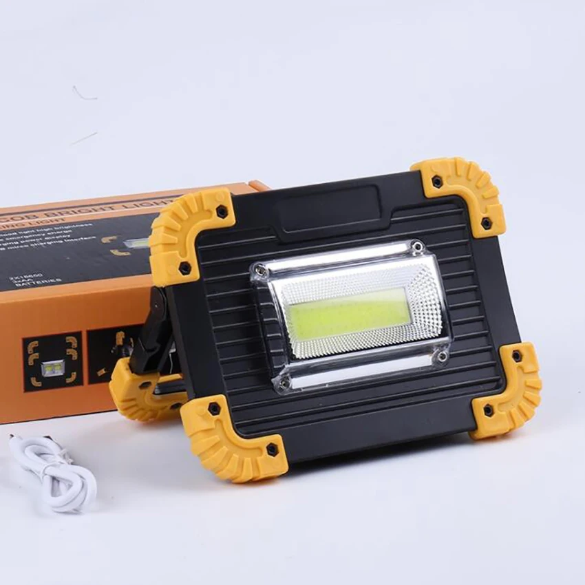 Luz LED de trabajo de 20W, luces de inundación COB portátiles con Cable USB, iluminación de sitio de trabajo impermeable para acampar al aire libre, senderismo, reparación de automóviles