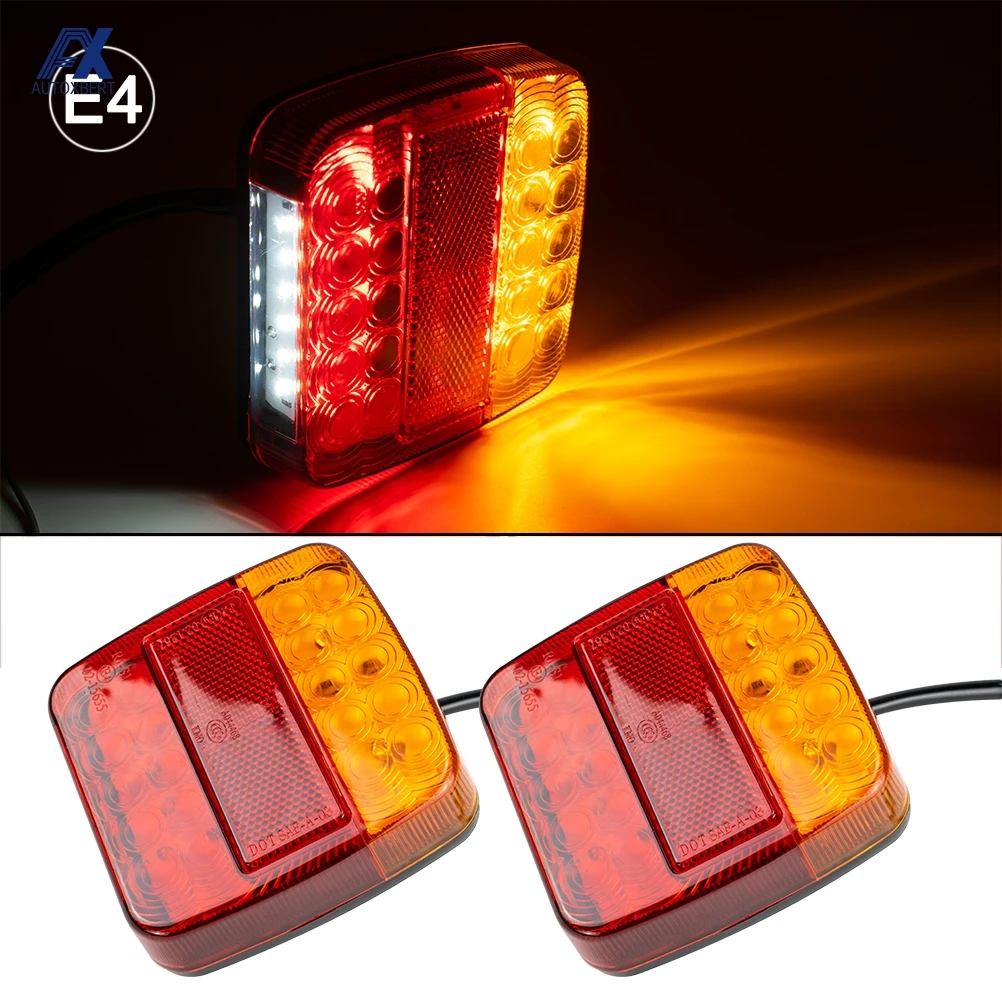 26LED Submersible Trailer Lights Stop Tail Turn Signal Lights License Number Plate for Boat Trailer Truck RV Lighting Upgrade