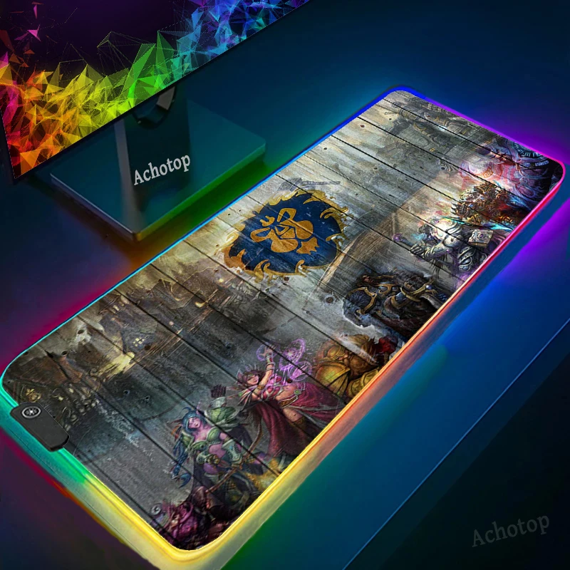 

900x400 World Of Warcraft Mousepad Laptop Gamer Mousepad RGB Gaming Mouse Pad Large Locking Edge Keyboard Deak Pad Mats PC Gamer