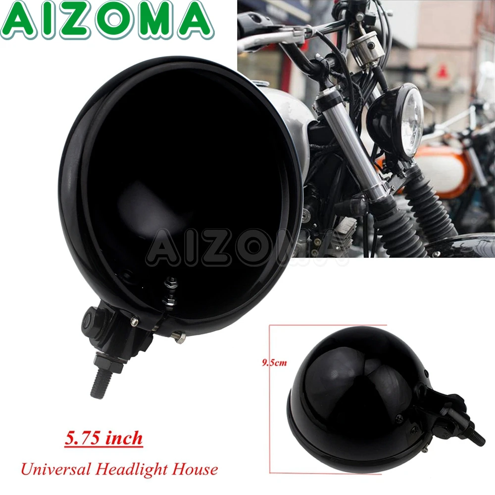 5.75'' Motorcycle LED Headlamp Shell For Harley Honda Suzuki Yamaha Sportster 883 Dyna FXD 5-3/4