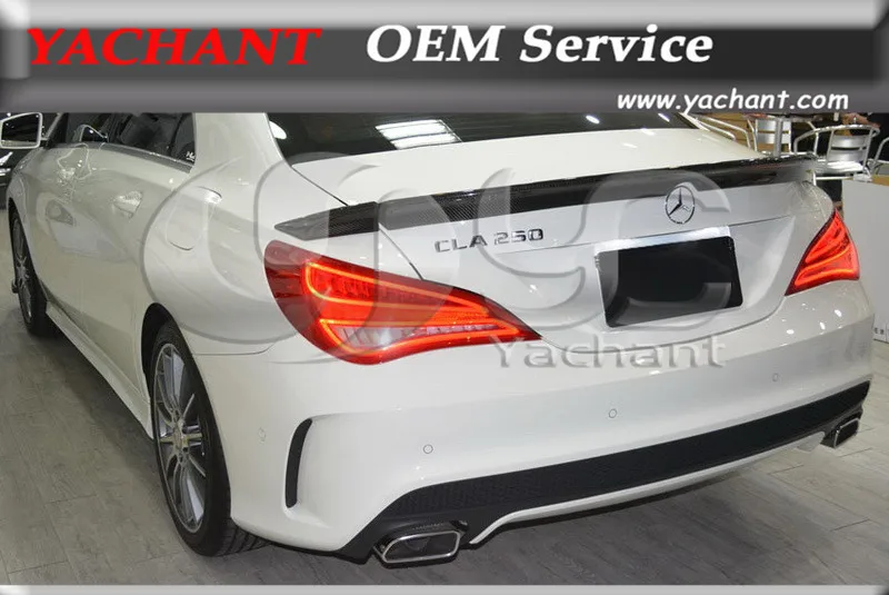 Carbon Fiber PC Style Rear Spoiler Trunk Spoiler 3 pcs Fit For 2013-2014  W117 C117 CLA Class