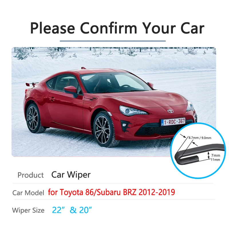 Car Wiper Blade for Toyota 86 GT86 FT86 Scion FR-S Subaru BRZ 2012~2019 Windscreen Windshield Wipers Car Accessories 2013 2014