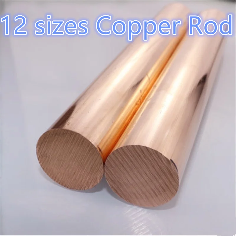 12 Sizes Copper Rod Length 100mm Diameter 4/5/6/7/8/10/12/14/15/16/18/20mm Brass Stick T2 Copper Bar DIY Dropshipping