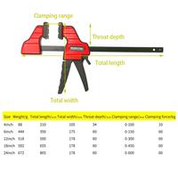 Hot Sale Heavy Duty F Clamp Clip Wood Working Quick Grip F Style Bar Woodworking Clamps 4 6 12 18 24 Inch