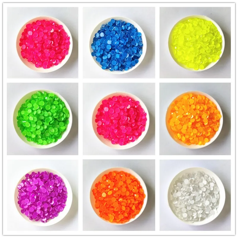 Luminous Crystal Nail Art Rhinestones Mix Size Glitter Glass Gem 3D Charm Flatback Strass Fluorescence Nail Art Decorations