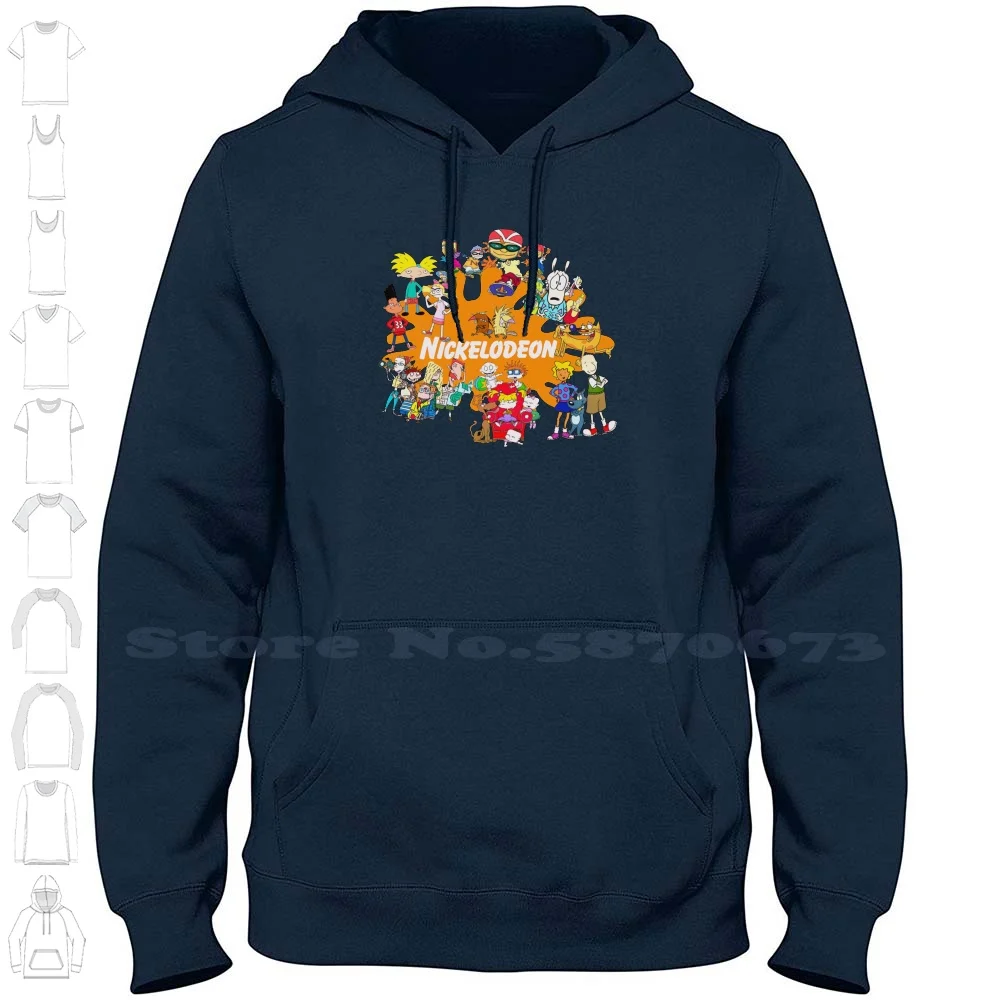 90’S Nick Cartoons 100% Cotton Hoodie T-Shirt 90S Rocket Power Angry Beavers Wild Thorn Berries Cat Dog Doug Rockos Modern Life