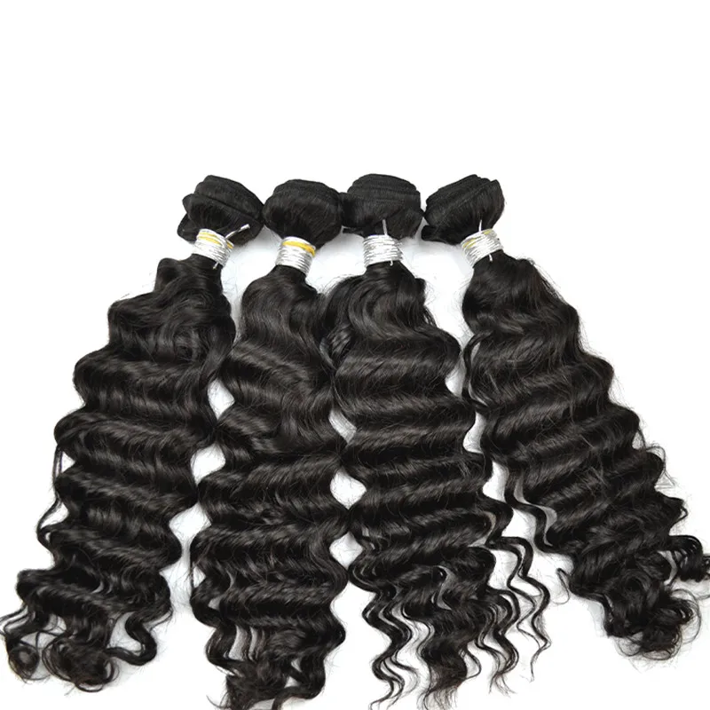 

Mocha Hair 3 bundles Deep Wave Brazilian Remy Hair extension 12inch-26inch Nature Color 100% Human Hair Weaves