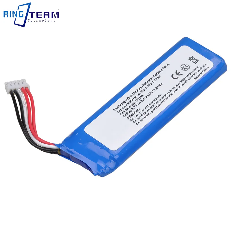 GSP872693 Rechargeable Lithium Polymer Battery Pack Replacement For JBL Flip 3 , Flip3 Battery 3.7v 3200mAh
