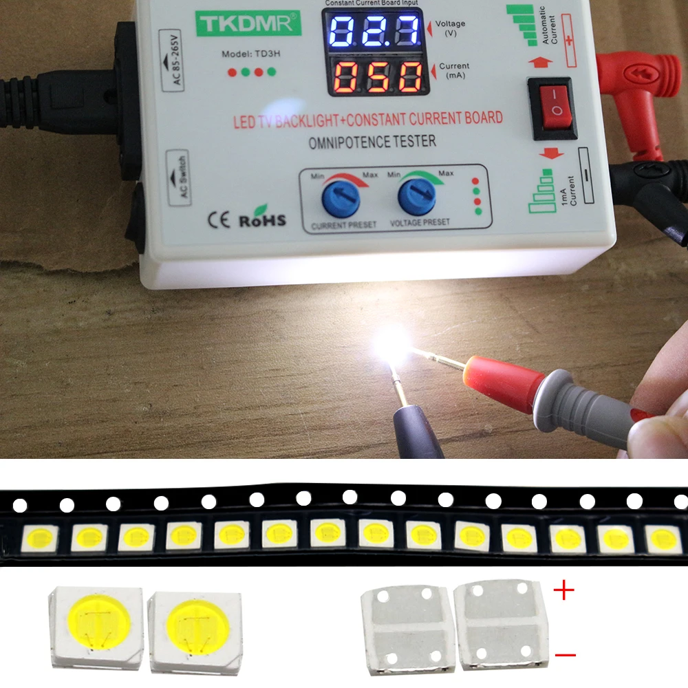 TKDMR-retroiluminación LED JF de alta potencia, 2W, 100, 6V, corriente de 250MA, temperatura de Color, 3030-10000 k, para aplicación de TV Lcd,