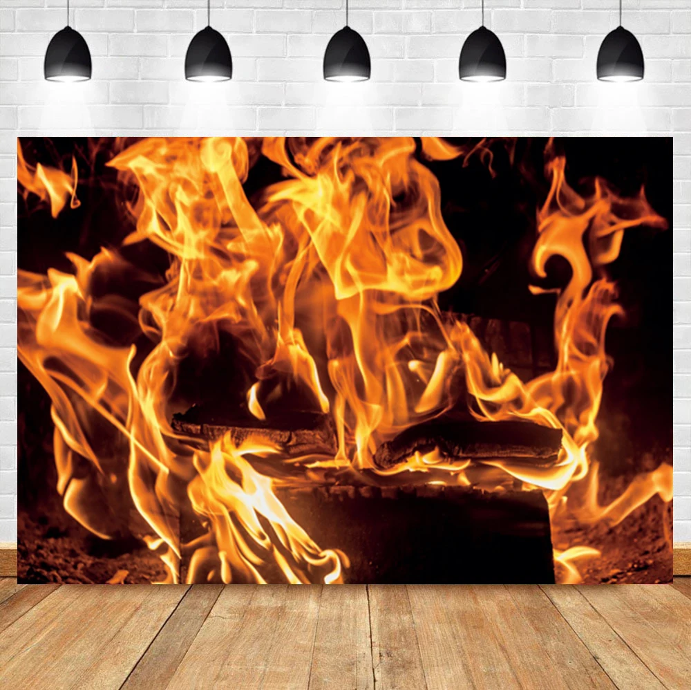 Laeacco Winter Christmas Party Vlam Brandende Achtergrond Warme Kamer Decoratie Fotografische Foto Achtergrond Voor Foto Studio