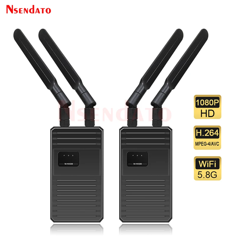 5.8G 200M Wireless Video Transmission 1080P 60Hz HD Extender Wireless Video Transmitter Receiver kit for Camera Live Streaming