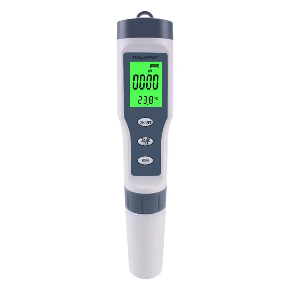 

TDS/PH&TEMP 3 In 1 Test Pen Handheld Water Quality Tester for Drinking Water, Laboratory, Aquaculture, Swimming Pool, Aquarium