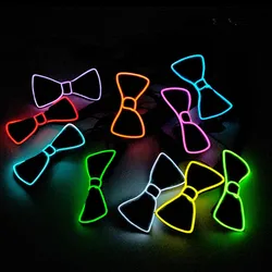 Farfallino da uomo incandescente EL Wire Neon LED luminoso Party Haloween natale luminoso illumina la decorazione Bar Club Stage Prop abbigliamento