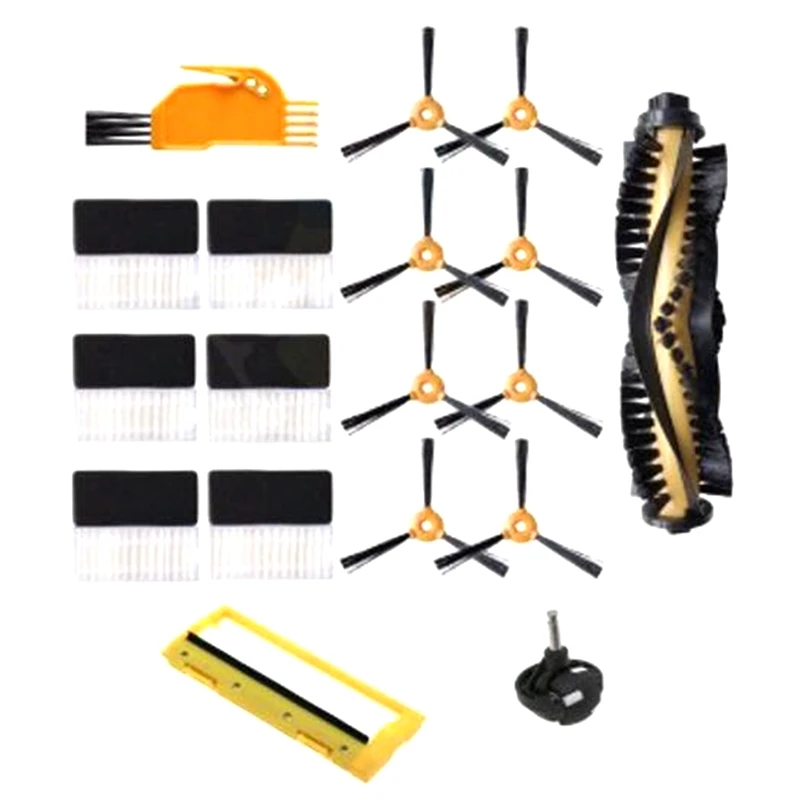 AD-18Pcs Spazzola Laterale Spazzola Principale Telaio di Copertura Ruota Caster Filtro per ECOVACS DEEBOT 600 601 605 710 N79 N79S Vuoto pulitore di Ricambio