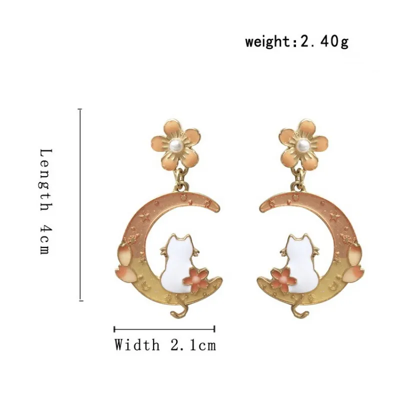 Chinese Style Folding Fan Crane Carp Lotus Asymmetrical Long Tassel Dangle National Style Earrings for Women Jewelry Gift