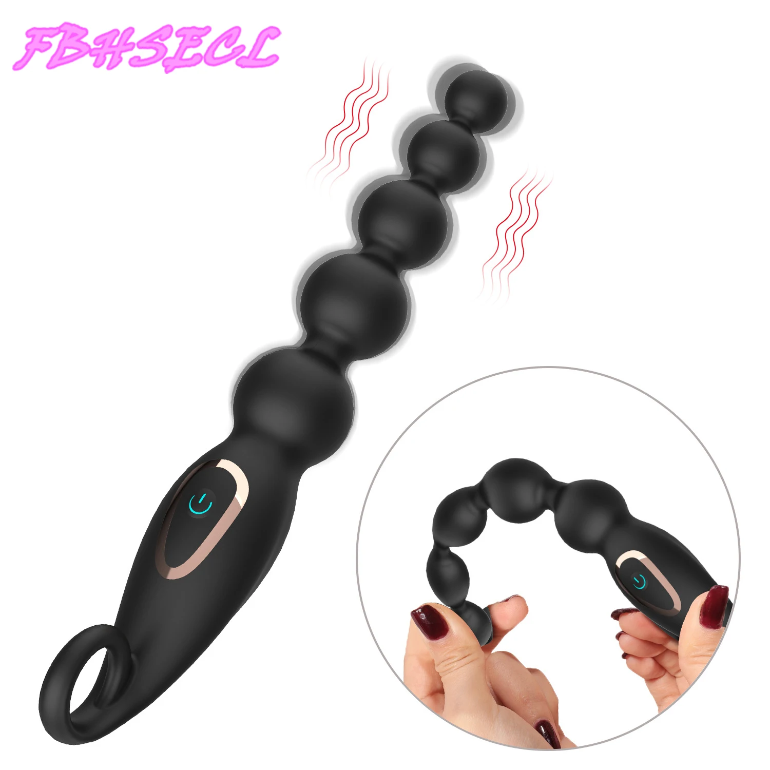 Anal Beads Vibrator Anal Training Toy 7 Frequency Sex Toy For Women Prostate Stimulator Pull Ring Anal Plug Butt Plug