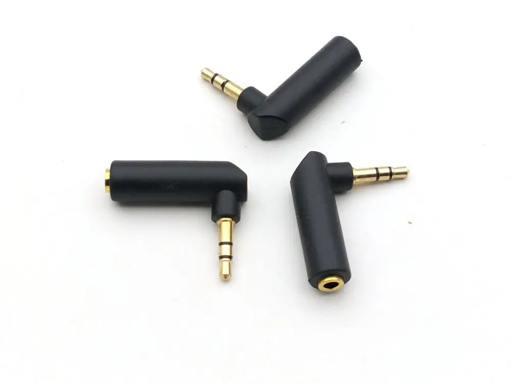 

100pcs Gold plated 90 Degree 3.5mm plug Stereo to 3.5mm Stere Female jack connector