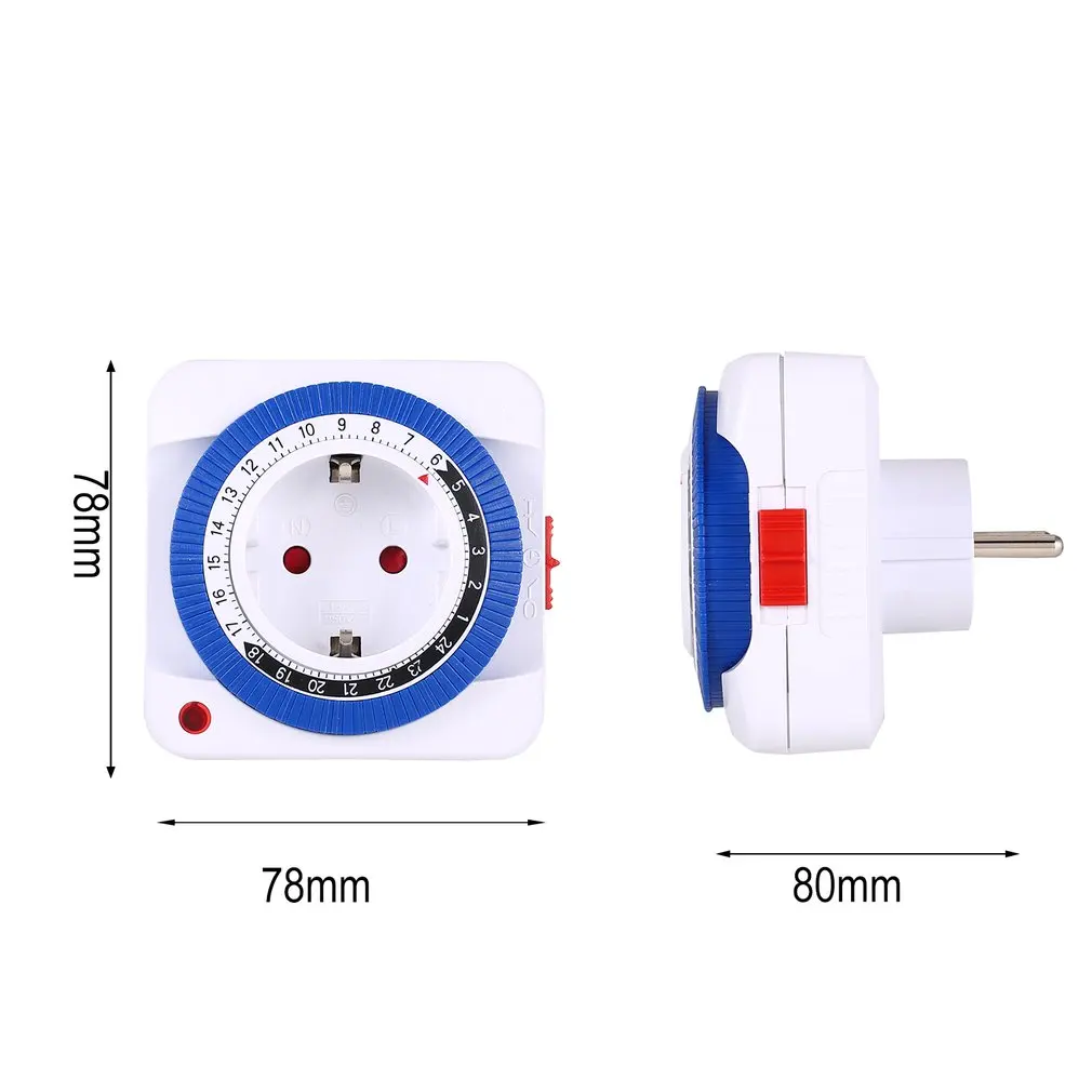Mechanical 15 Minutes-24 Hours Timer Switch Mounted Grounding Programmable Smart Countdown Switch Socket Indoor Auto Power off