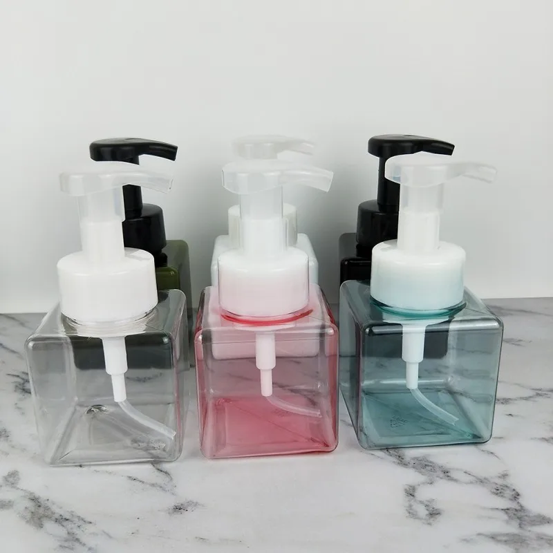 250ml Soap Foaming Mousses Liquid Dispensers Household Clear Foam Pump Bottle Refillable Facial Cleanser Bubbler