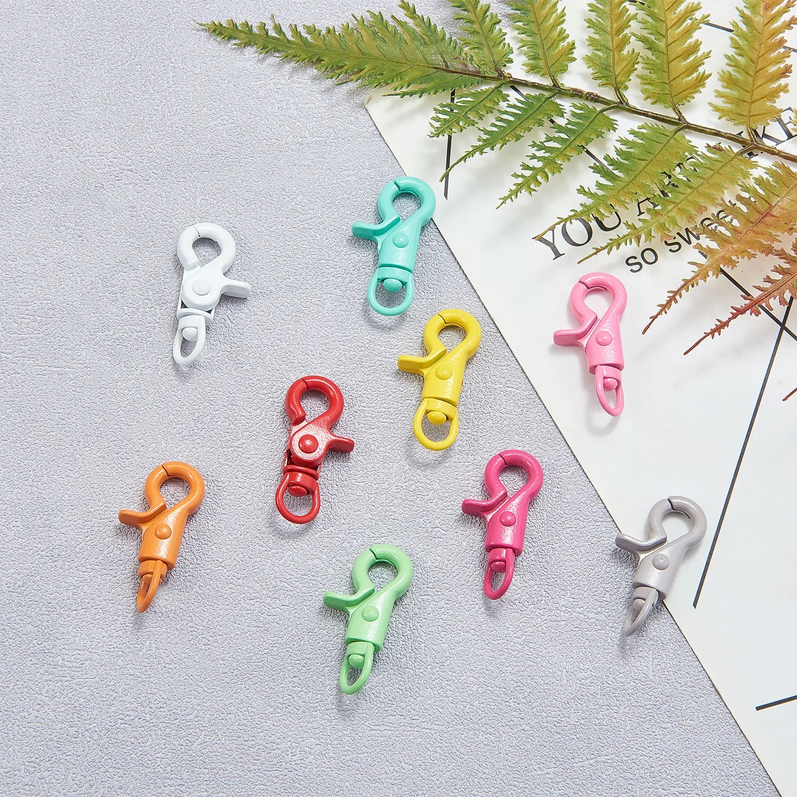 20Pcs/box Colorful Iron Swivel Clasps Metal Lobster Clasp Snap Hooks for Key Chain Jewelry Making Accessories