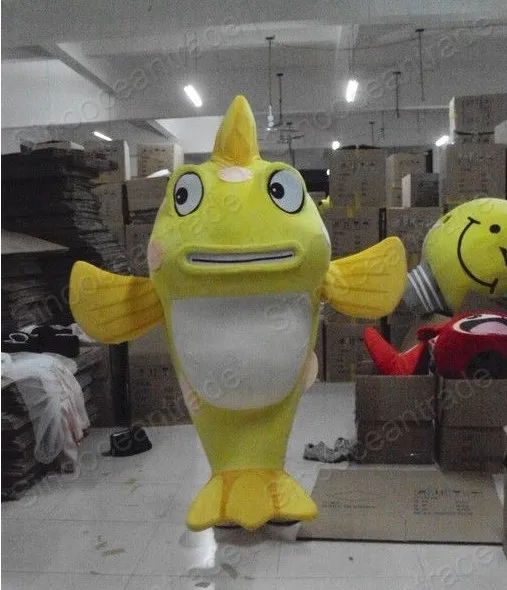 Fashion Design Yellow Fish Mascot Costume Adult Birthday Party Fancy Dress Halloween Cosplay outfit abbigliamento Xmas