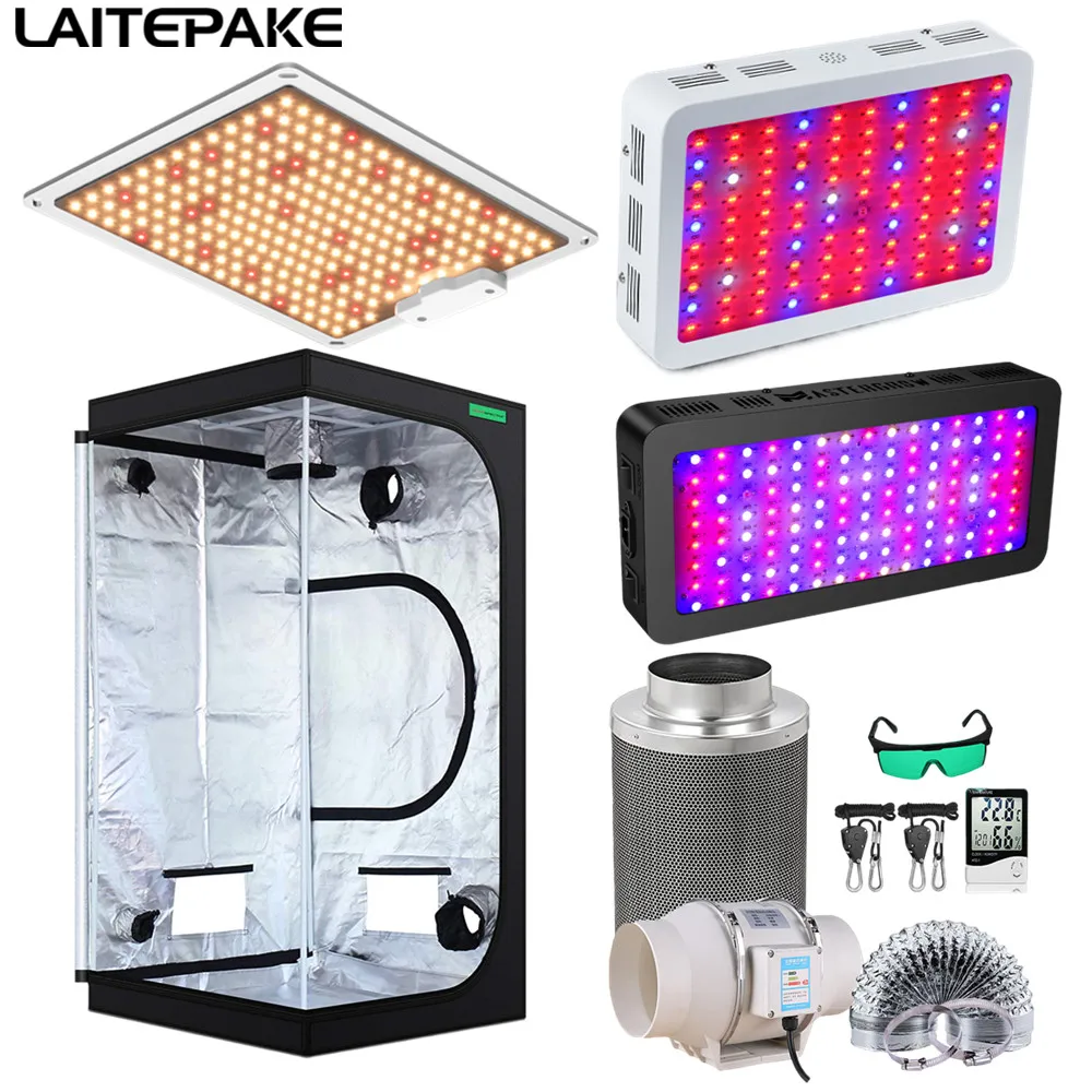 Two In One Grow Tent Kit 300-2000W Led Grow Samsung LM281B Quantum Growth 4-6 Fan Carbon Filte For Indoor Tent Hydroponic Plant