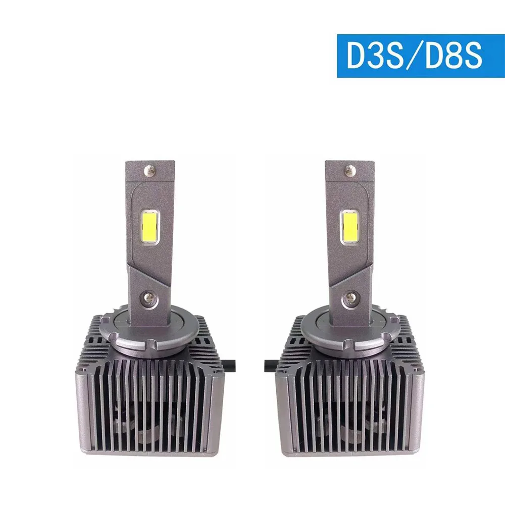 

2PCS D3S D8S LED Headlights Bulb High Power White Light Two-sided CSP Chip 6000K Plug&Play External Driver