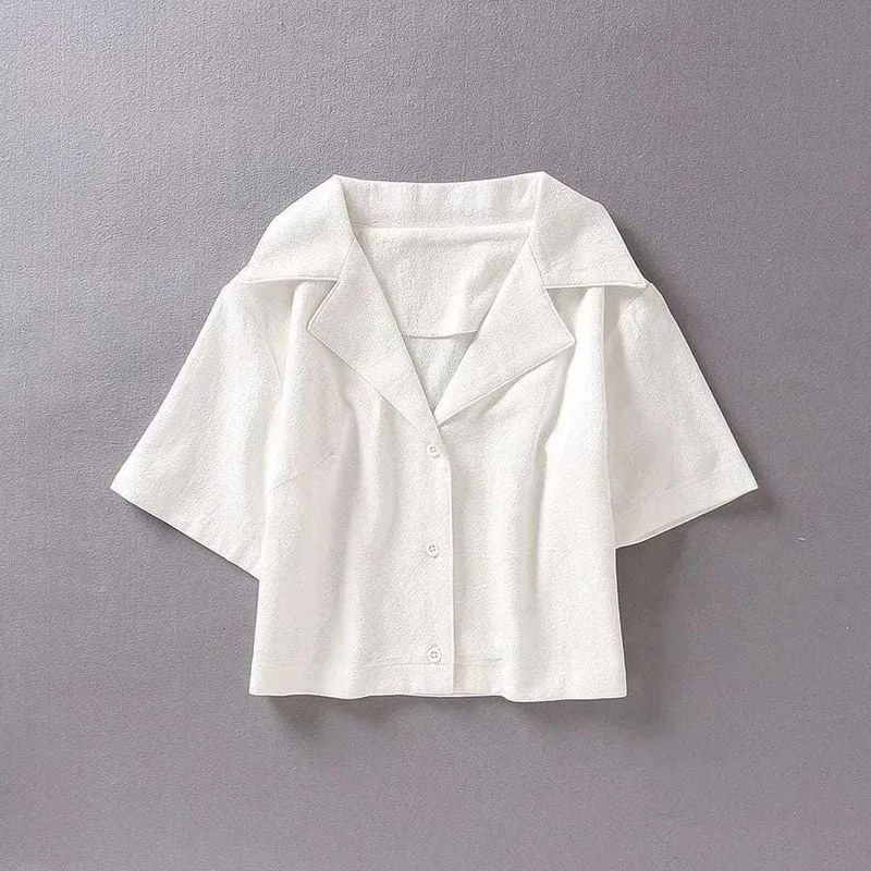 Camisas de mujer simples Normcore recortadas sólidas ocio verano todo-fósforo señora manga corta minimalista ajustado adolescentes estilo coreano de