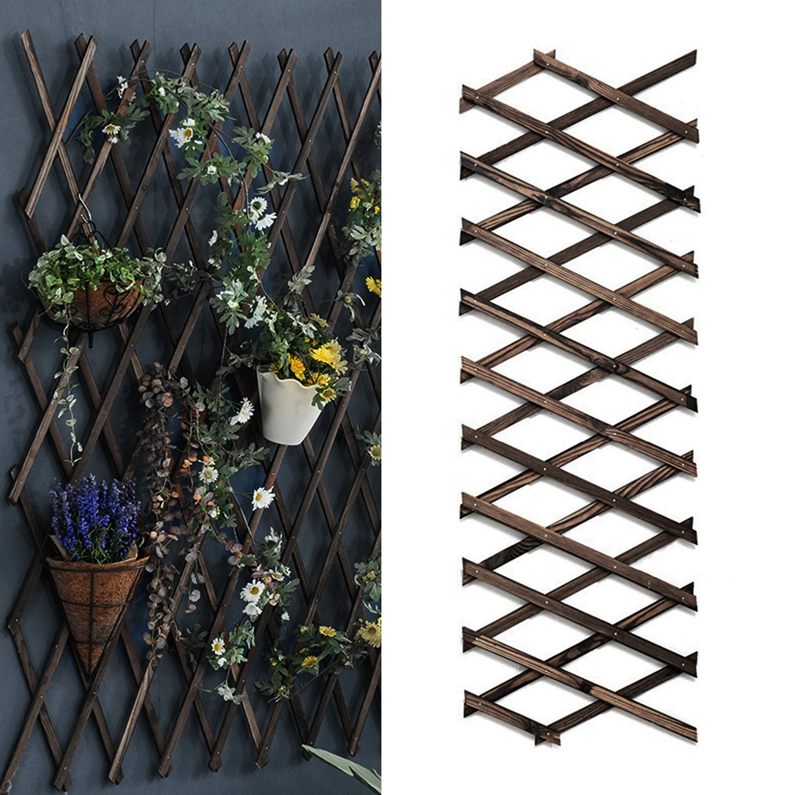 Expandable Garden Trellis Plant Support Lattice Fence Panel for Climbing Plants Vine Ivy Rose Cucumbers Clematis