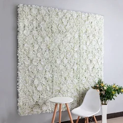 White Collection Simulation Flower Wall Background Wall Decoration Christmas Outdoor Decoration for Wedding Party Rose Silk