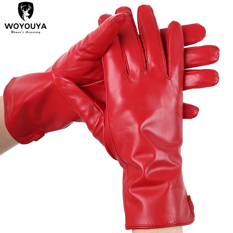 Gants en Cuir de Mouton Coloré pour Femme, Accessoires de Mode, Garder au Chaud, Hiver, Haut de Gamme, Nouveau, 0720