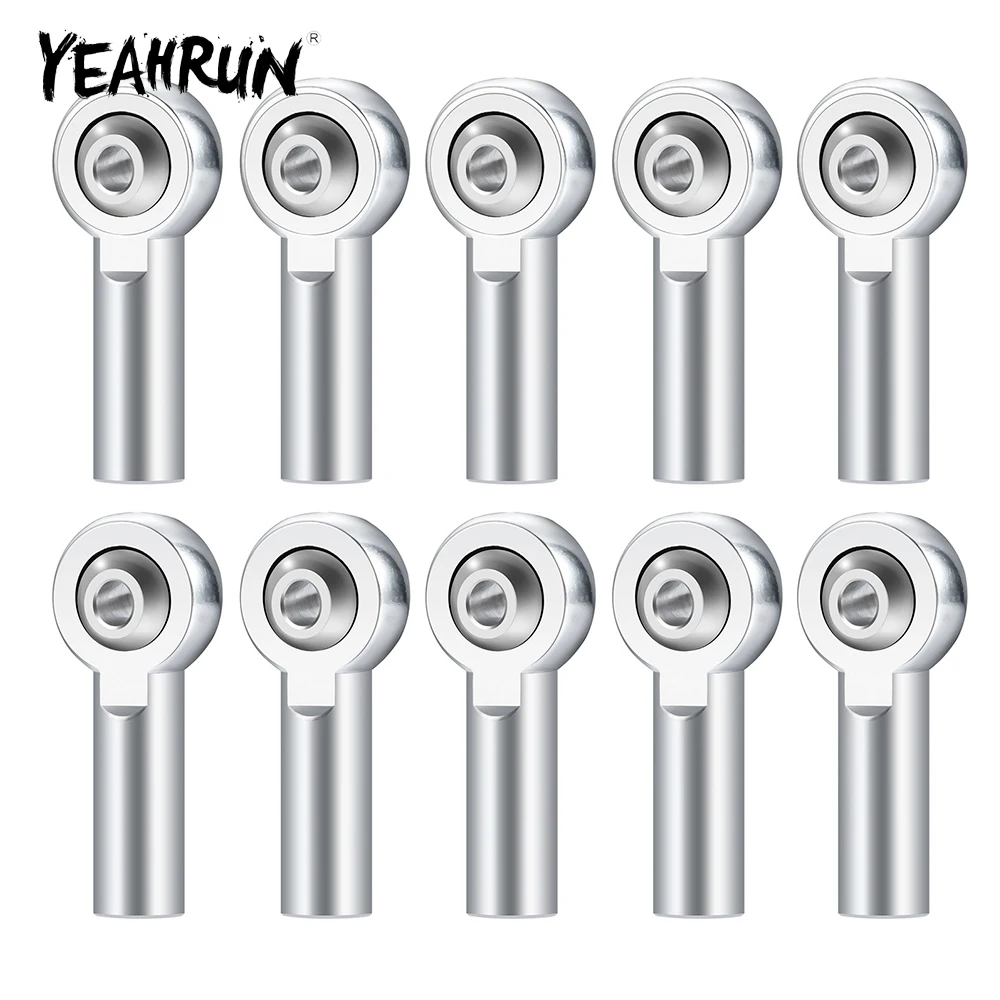 YEAHRUN 10Pcs M4 Aluminum Alloy Link Rod Ball Ends Head for Axial SCX10 Tamiya TRX-4 D90 1/10 RC Crawler Car Model Upgrade Parts