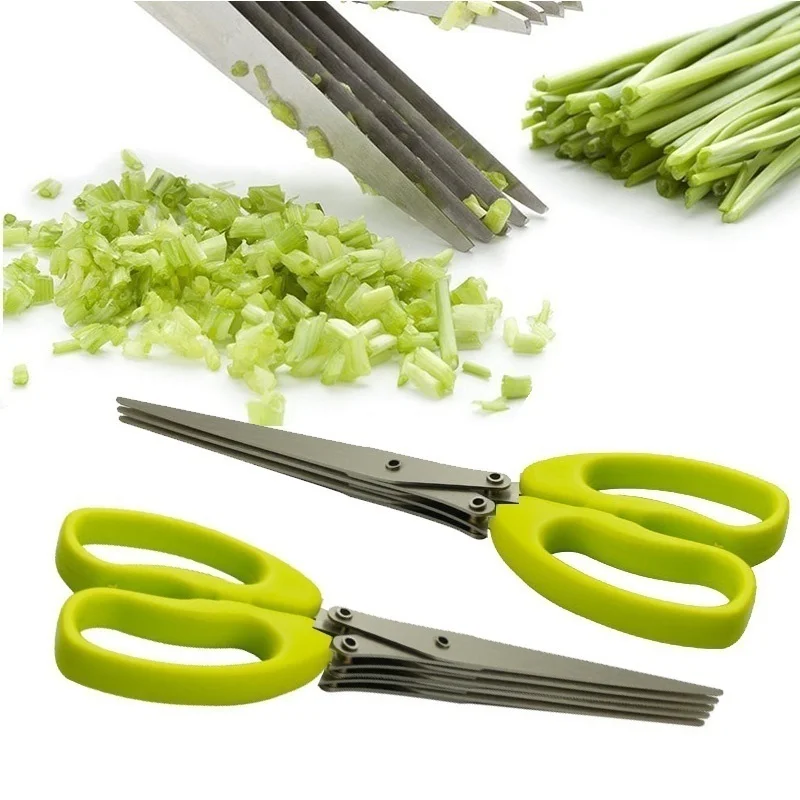 

Pinspace Cutter Tools for Kicthen 15CMMinced 5 Layers Basil Rosemary Kitchen Multi-Layers Scissor Shredded Chopped Scallion