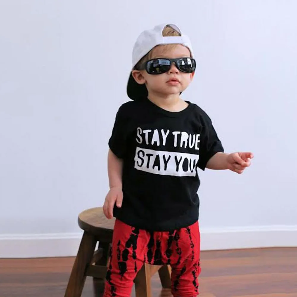 

Stay True Stay You Trendy Kids Tshirt Hipster Toddler Boys Girls Short Sleeve T-shirts Children Summer Casual Funny Tees Outfits