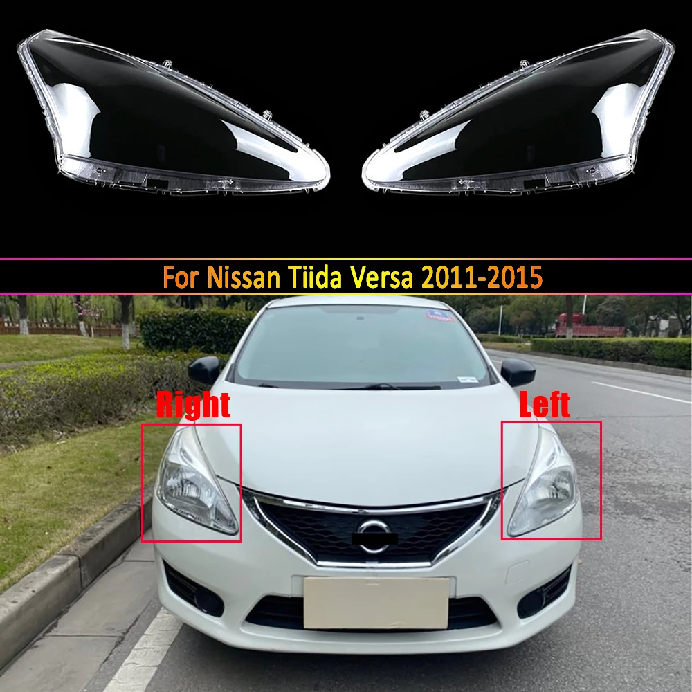 

Car Transparent Cover Headlight Glass Shell Lamp Shade Headlamp Lens Cover For Nissan Tiida Versa 2011-2015