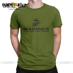 Marines Tops The Few The Proud USMC Tees Marine Corps Military MOS 0317 Men T Shirts Vintage Short Sleeve O Neck T-Shirts Cotton