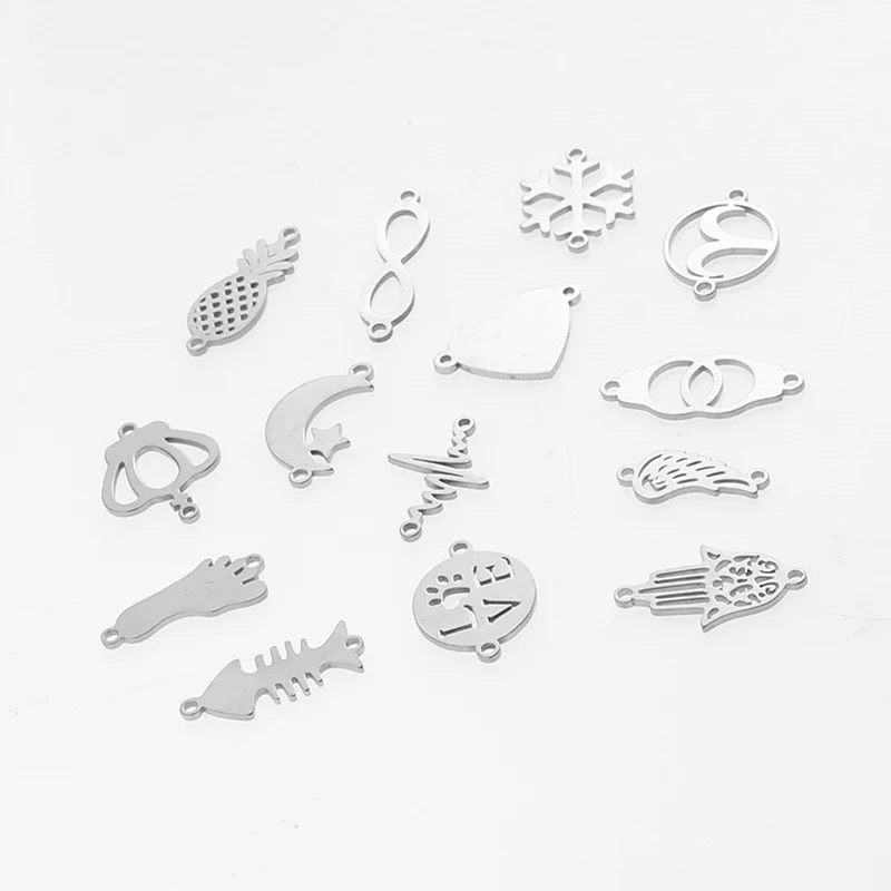 5 sztuk/partia płatek śniegu ze stali nierdzewnej Halloween dynia złącze wisiorek z amuletem DIY bransoletka Anklet kolczyk akcesoria do wyrobu biżuterii