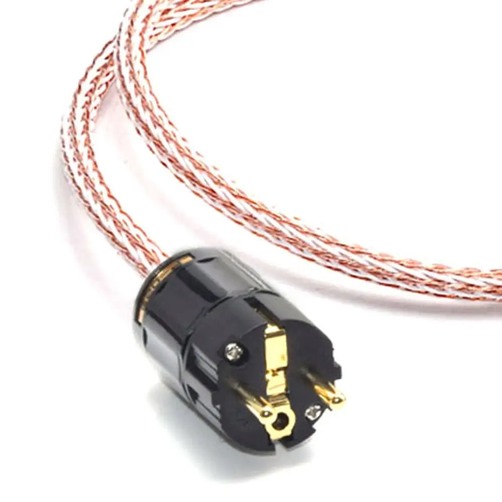 TOP-HiFi di alta qualità 7NOCC TC Audiophile cavo di alimentazione ca europeo Hi-End Schuko EUR US EU placcato in oro spina di alimentazione